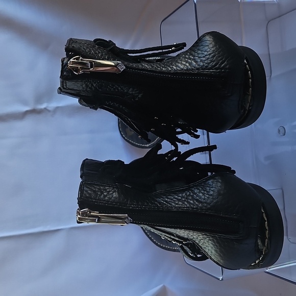 Sam Edelman Griffin Sandals BLack Boho Festival Thong Back Zip Leather Sz 8 - Picture 5 of 8